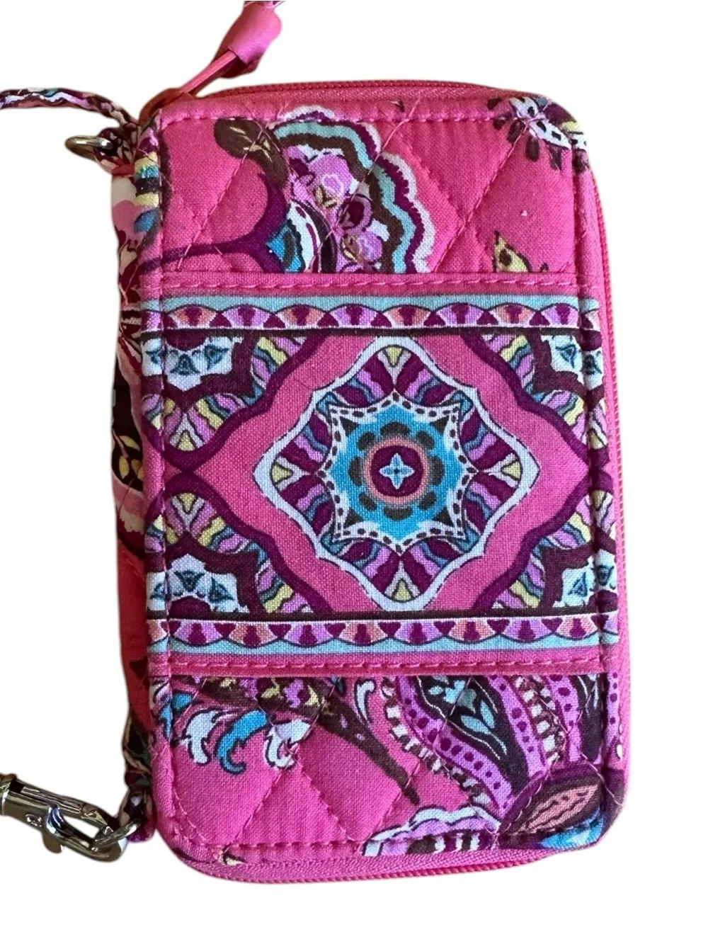 Vera Bradley Call Me Coral Carry it All Wristlet Wallet & Have a Ball Keychain - Picture 3 of 9